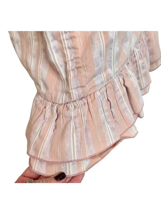 Alexis Brandy Dress Pink Striped Cotton - Size L - Picture 7 of 8